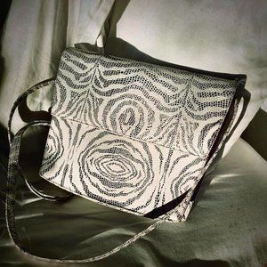 Vintage Leather Handbag in Animal Print, Zebra/Crocodile